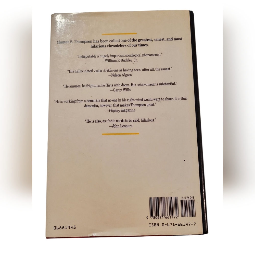 Generation of Swine Book by Hunter S. Thompson 1st Edition - Picture 2 of 4